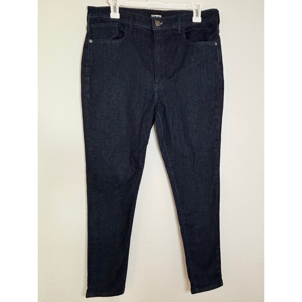 Express Skinny High Rise Jeans Dark Wash Blue Denim Size 14R